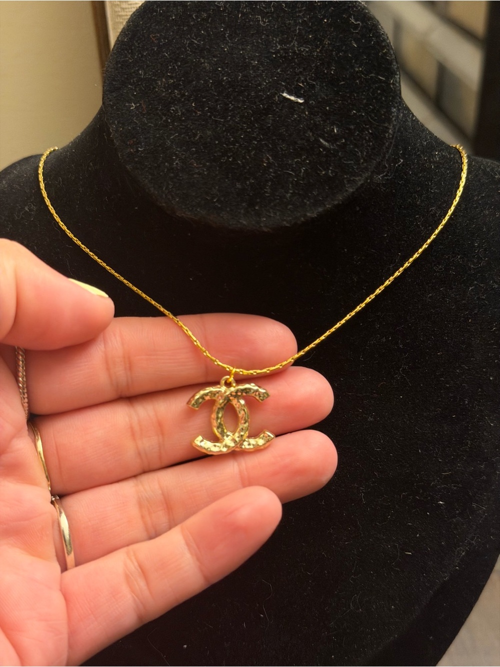 CC Boutique Gold Interlocking CC Pendant Necklace